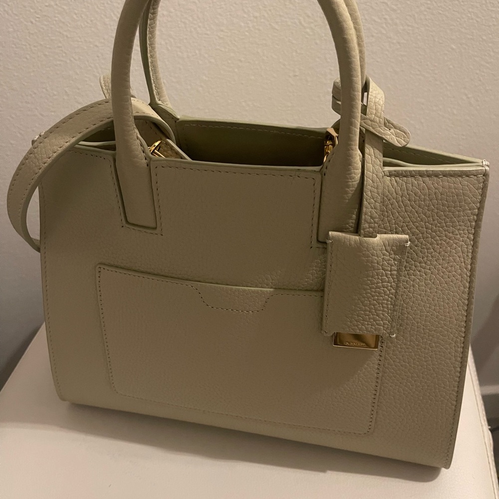 BURBERRY Leather Mini Frances Tote Bag in HUNTER - Picture 3 of 7